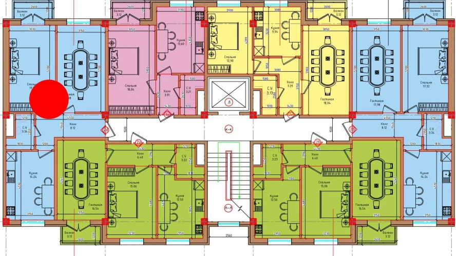 2-xonali xonadon 60.98 m²  2/2 qavat