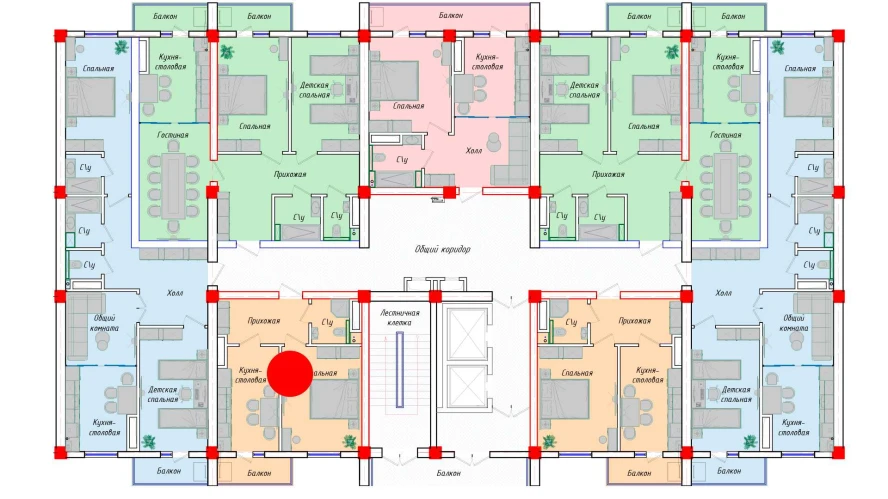 1-xonali xonadon 40.69 m²  10/12 qavat | SERGELI CITY Turar-joy majmuasi