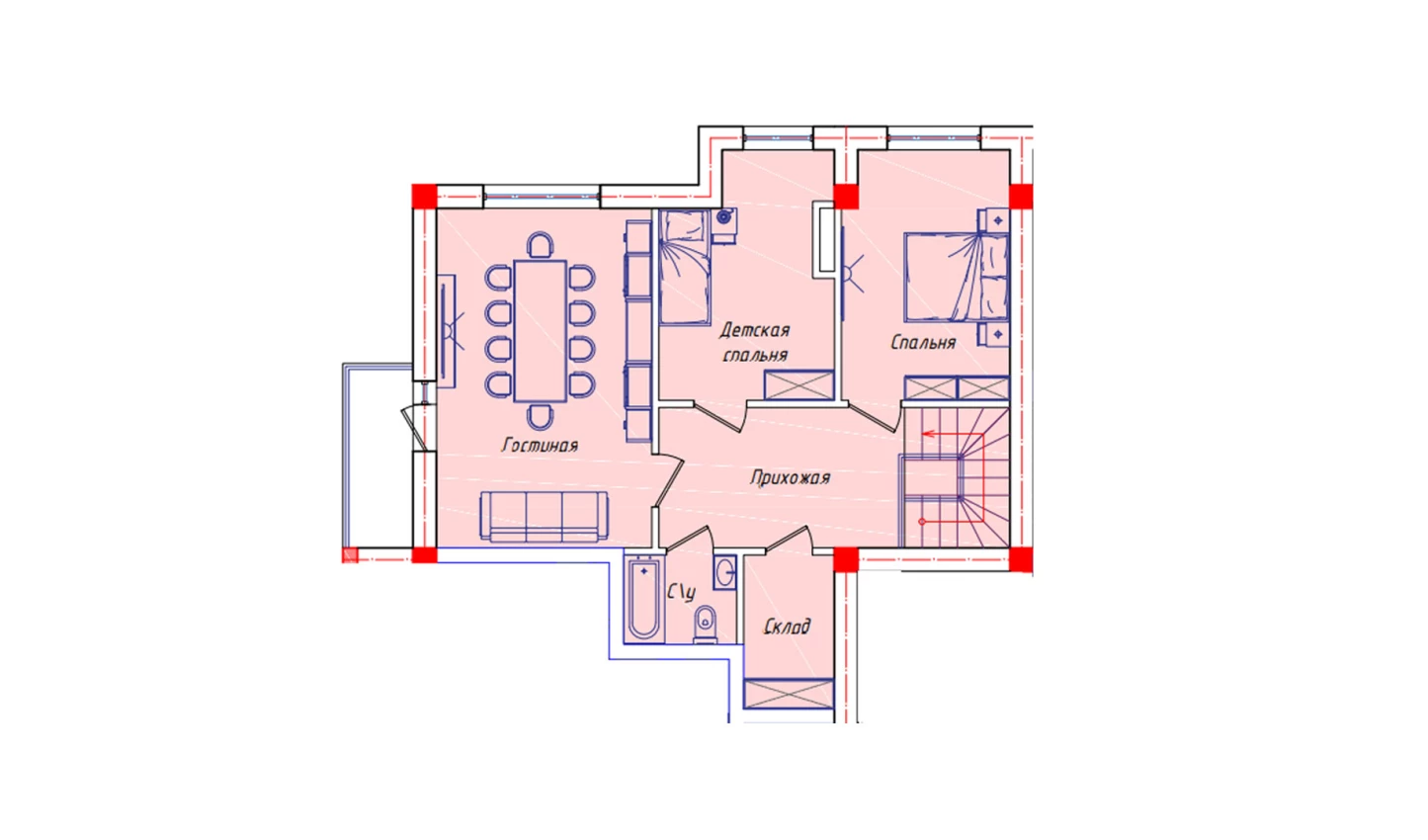 3-комнатная квартира 69 м²  8/8 этаж