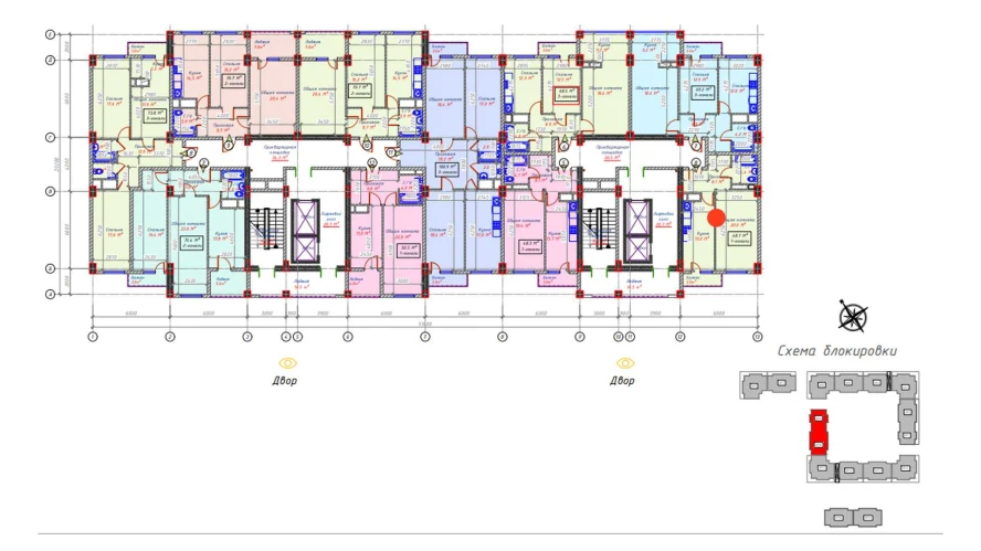 1-xonali xonadon 48.7 m²  9/9 qavat