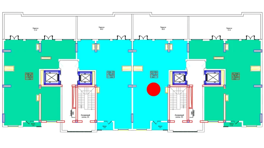 3-xonali xonadon 107.3 m²  17/17 qavat