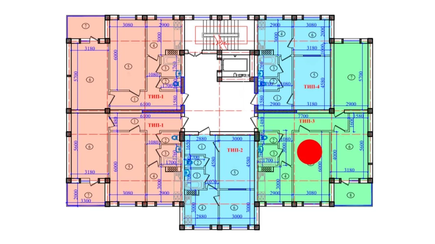 3-xonali xonadon 97.4 m²  9/9 qavat