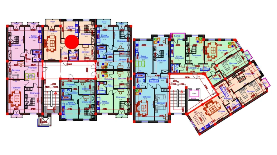 6-комнатная квартира 80.5 м²  9/9 этаж