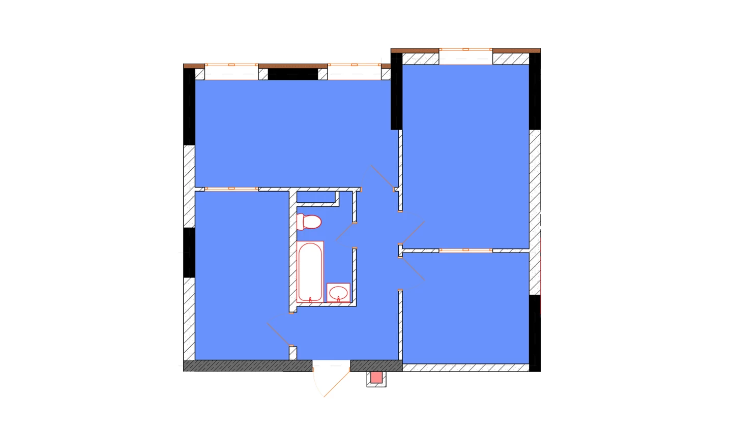 2-xonali xonadon 64.8 m²  8/8 qavat