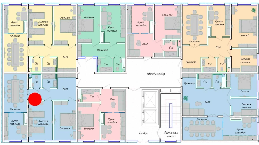 3-xonali xonadon 76.66 m²  1/1 qavat