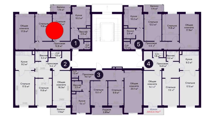 3-комнатная квартира 70.1 м²  2/2 этаж