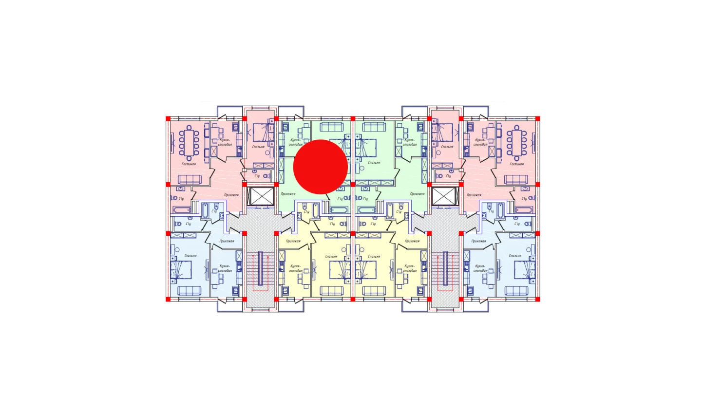 1-комнатная квартира 55.8 м²  6/6 этаж