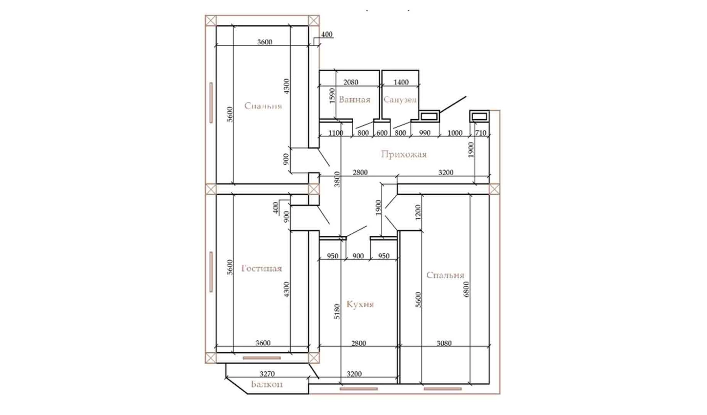 3-комнатная квартира 124.8 м²  5/5 этаж