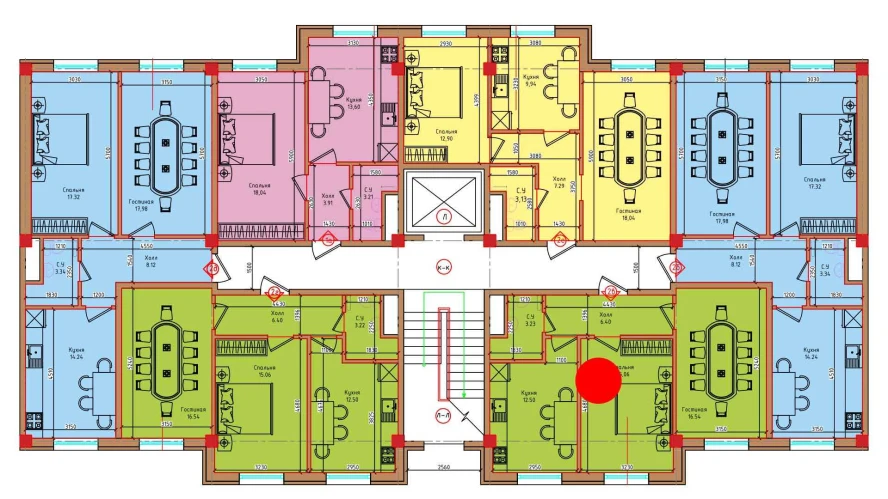 2-xonali xonadon 53.73 m²  1/1 qavat