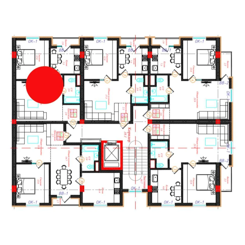 2-xonali xonadon 50.3 m²  2/9 qavat | CHINARA PARK Turar-joy majmuasi