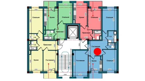 3-xonali xonadon 83 m²  3/9 qavat | NUR BARAKA Turar-joy majmuasi