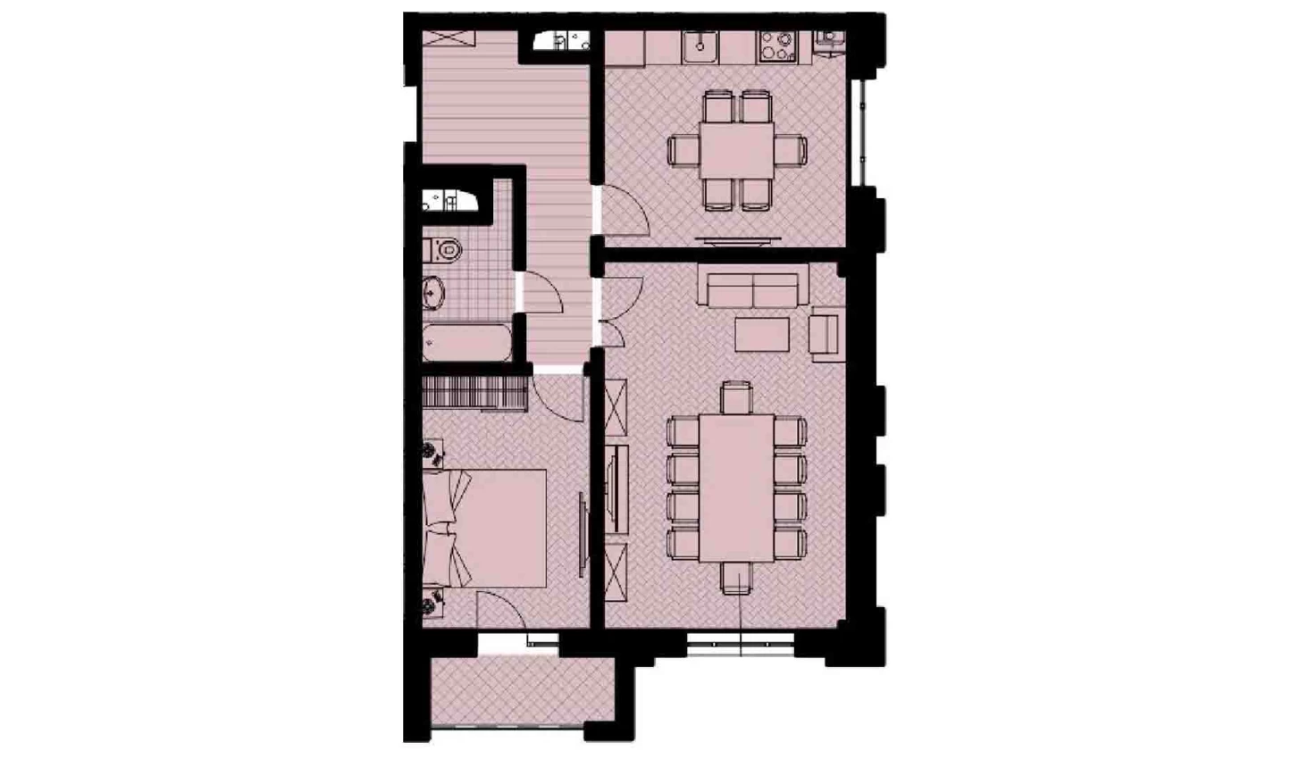 2-комнатная квартира 65.93 м²  6/6 этаж