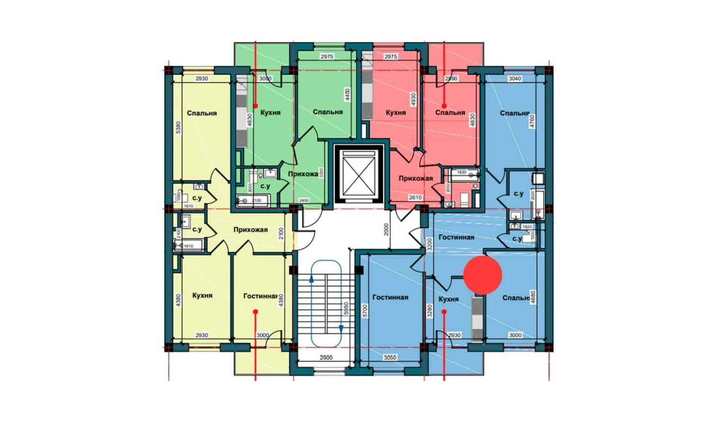 3-комнатная квартира 83 м²  9/9 этаж