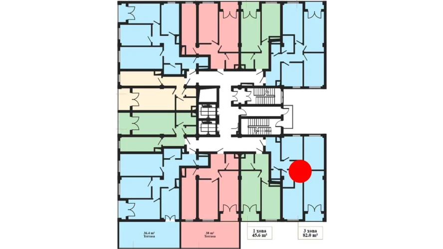 3-комнатная квартира 82 м²  3/3 этаж