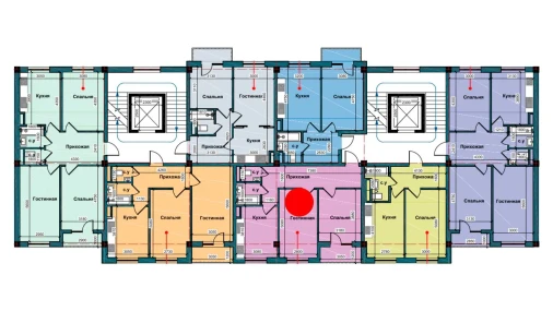 2-xonali xonadon 61.9 m²  8/9 qavat | NUR BARAKA Turar-joy majmuasi