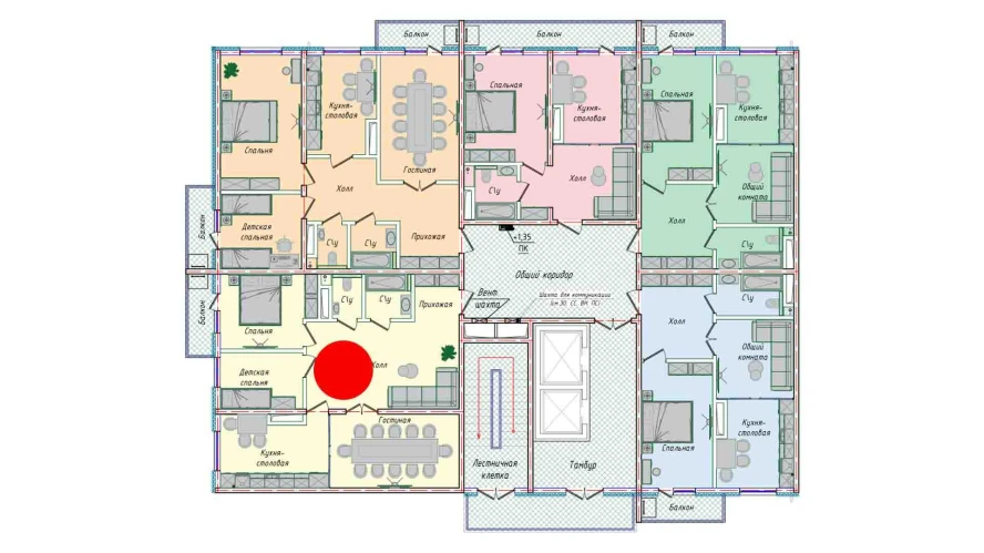 3-комнатная квартира 79.93 м²  16/16 этаж