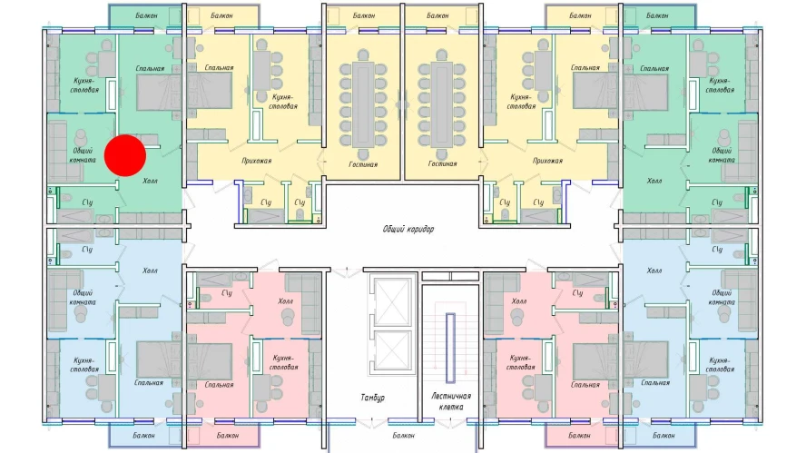 2-xonali xonadon 54.93 m²  12/12 qavat