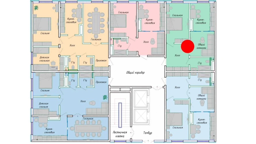 2-комнатная квартира 50.85 м²  1/1 этаж