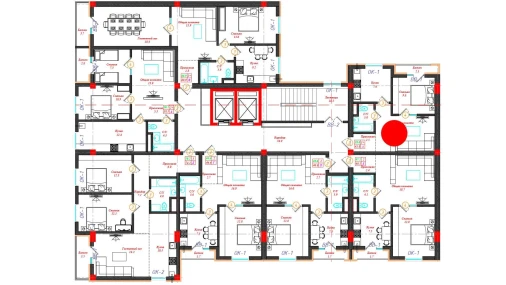 1-xonali xonadon 41 m²  4/12 qavat | CHINARA PARK Turar-joy majmuasi