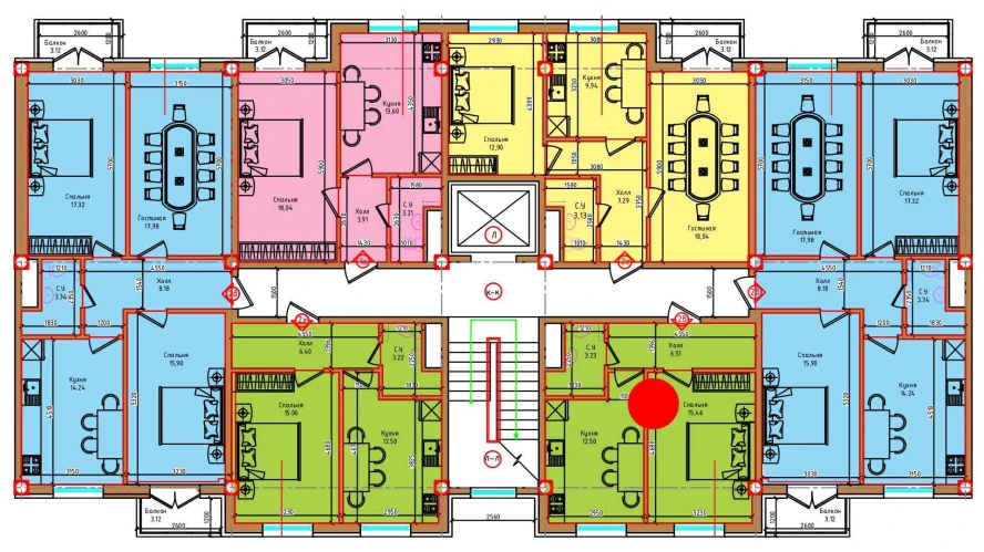 1-xonali xonadon 37.7 m²  2/2 qavat