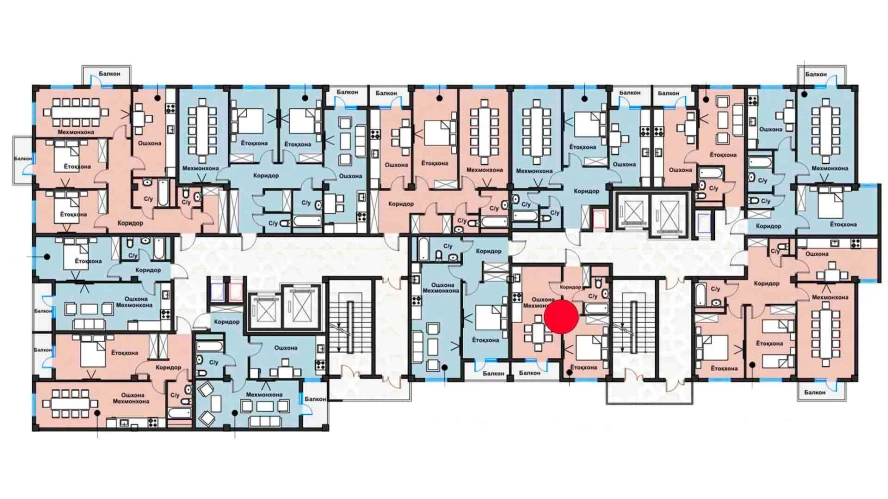 1-комнатная квартира 38.09 м²  3/3 этаж