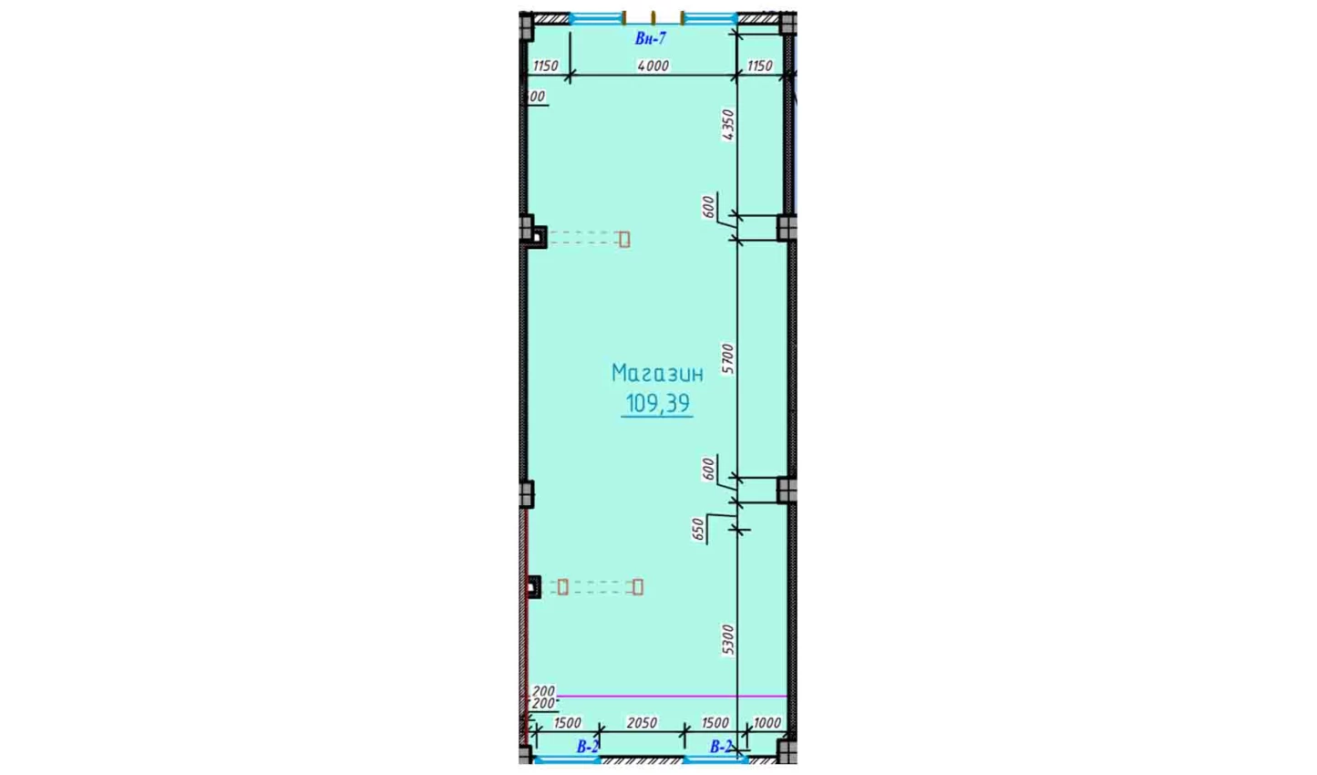 1-xonali xonadon 109.39 m²  1/1 qavat