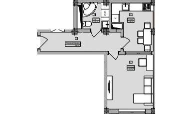 1-комнатная квартира 38.8 м²  3/3 этаж