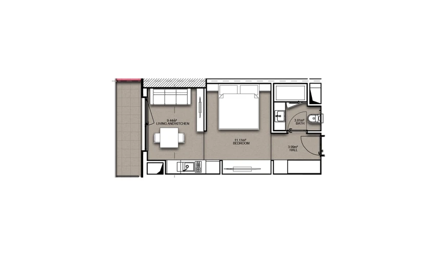 1-xonali xonadon 33.77 m²  8/19 qavat | Resim Taşkent Turar-joy majmuasi