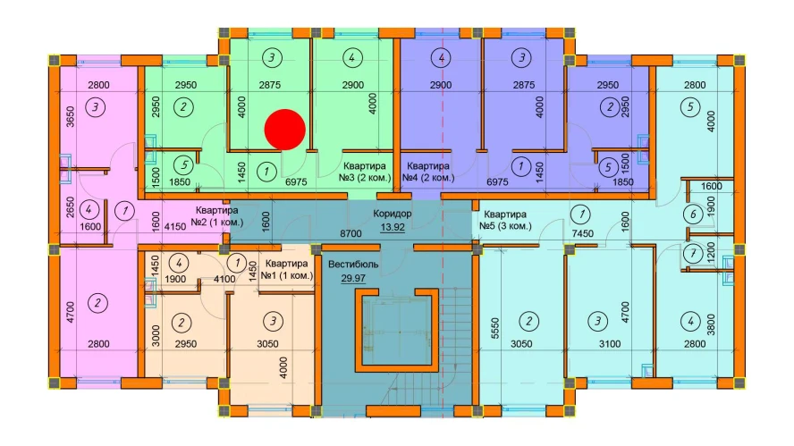 2-комнатная квартира 44.71 м²  1/1 этаж