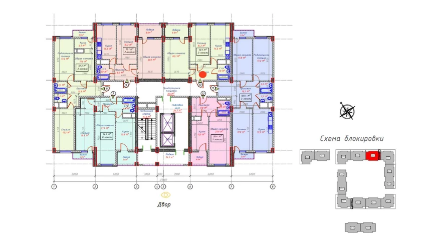 2-комнатная квартира 70.1 м²  16/16 этаж