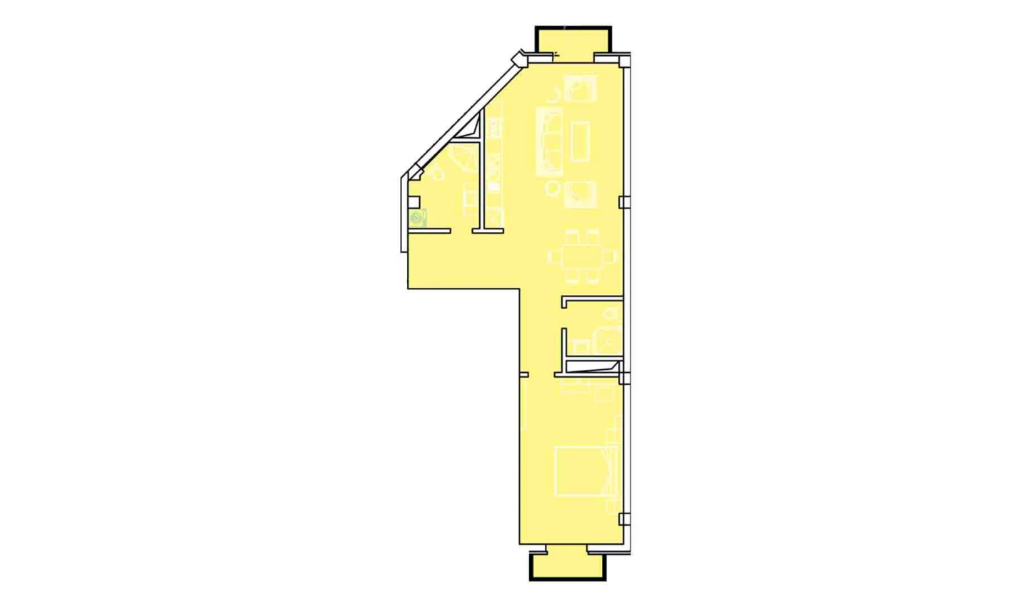 2-комнатная квартира 79 м²  5/5 этаж