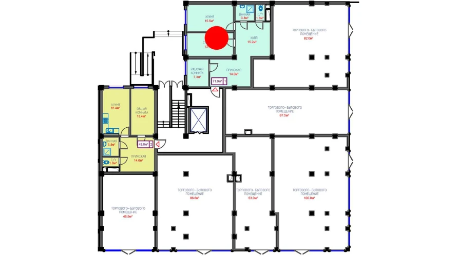 3-комнатная квартира 71 м²  0/0 этаж