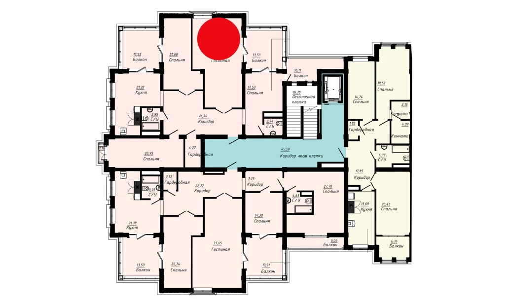 4-комнатная квартира 167.05 м²  10/10 этаж