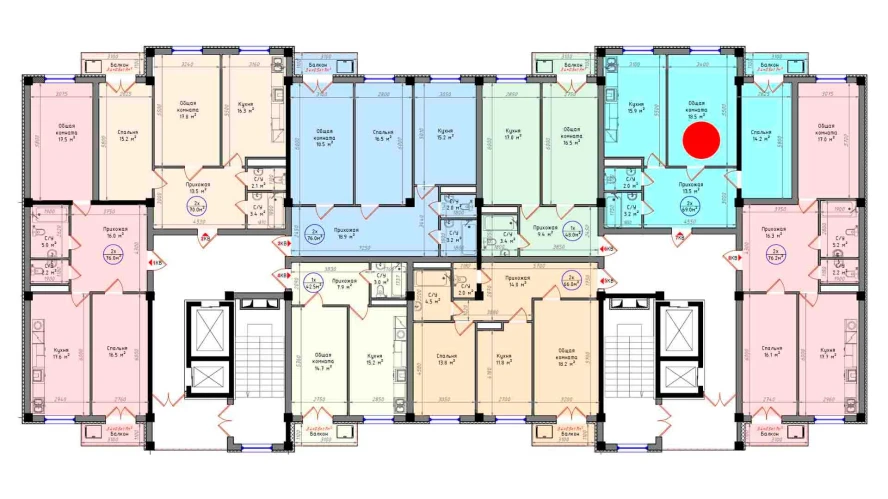 1-комнатная квартира 69 м²  3/3 этаж