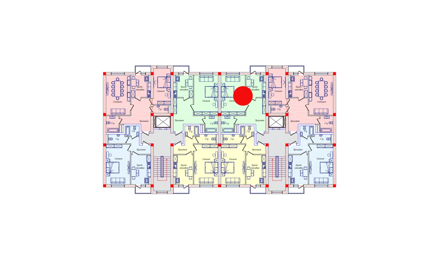 1-комнатная квартира 55.8 м²  5/5 этаж