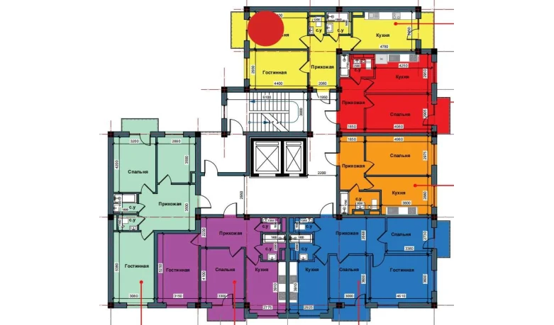 2-xonali xonadon 61.7 m²  4/10 qavat | NUR BARAKA Turar-joy majmuasi