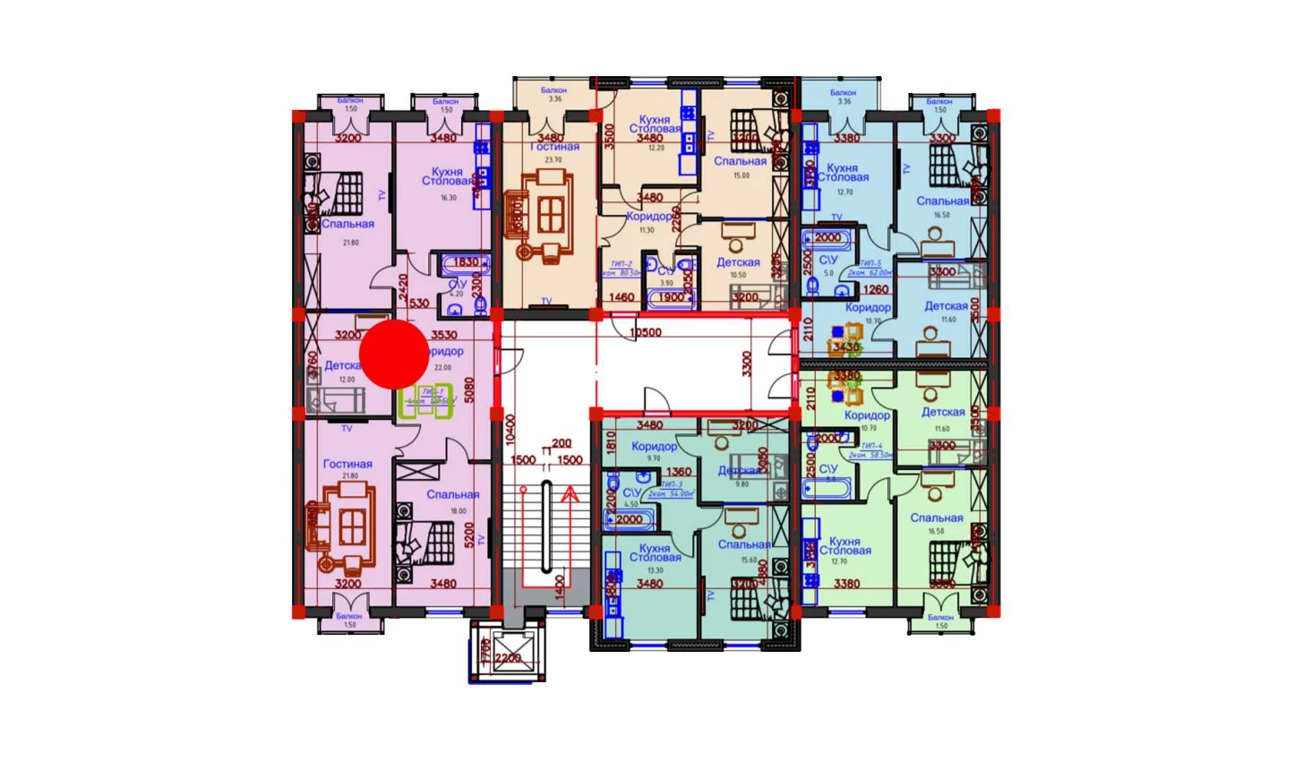 4-комнатная квартира 120.5 м²  8/8 этаж