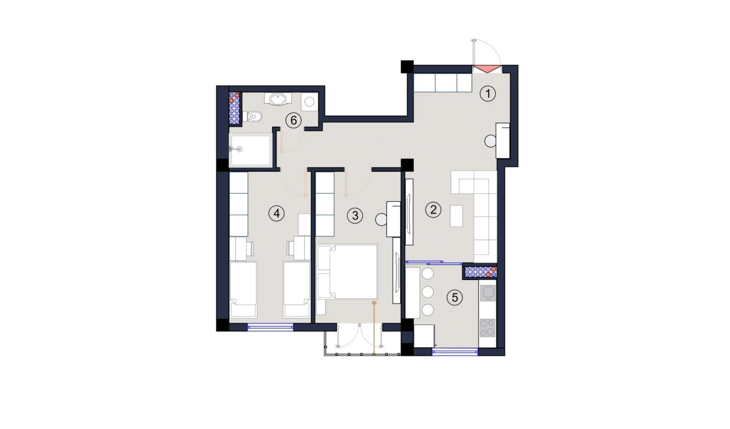 2-комнатная квартира 67.5 м²  5/5 этаж