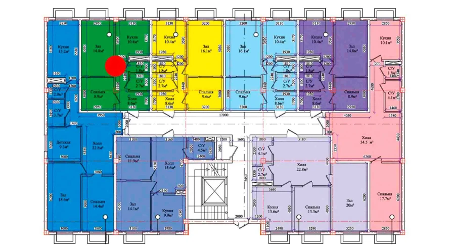 2-комнатная квартира 49.4 м²  1/1 этаж