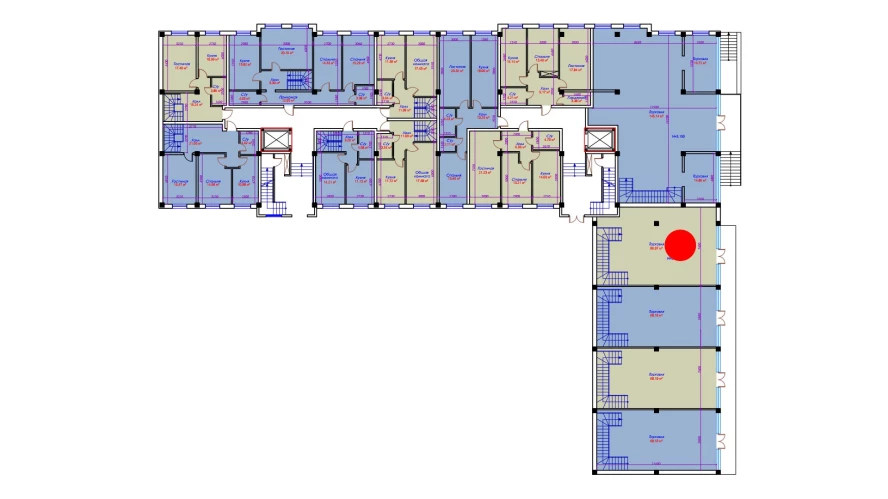 1-комнатная квартира 86.07 м²  1/1 этаж