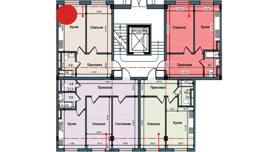 1-xonali xonadon 47.7 m²  5/5 qavat