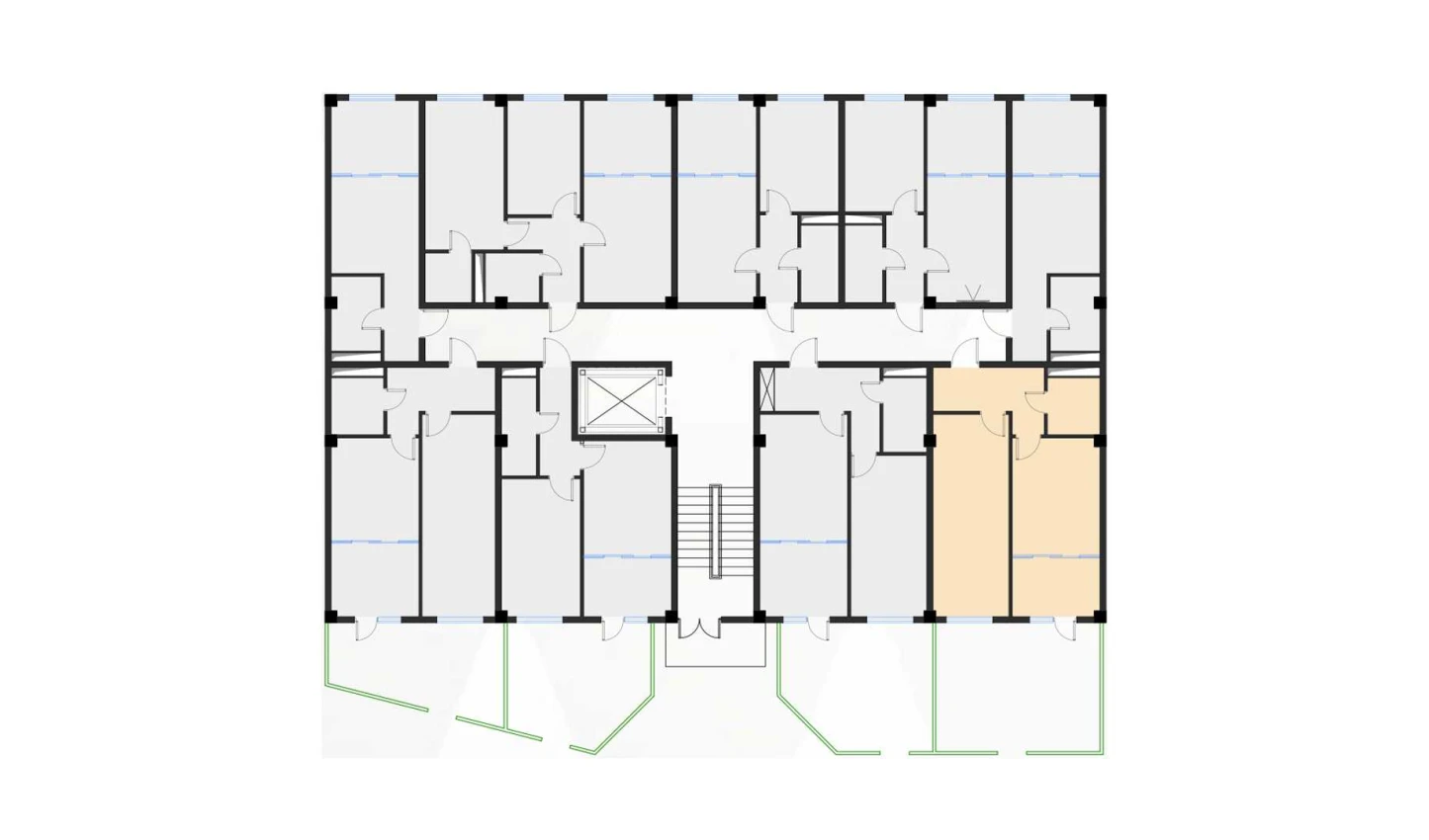 2-xonali xonadon 46.8 m²  1/7 qavat | Bochka Resort Turar-joy majmuasi