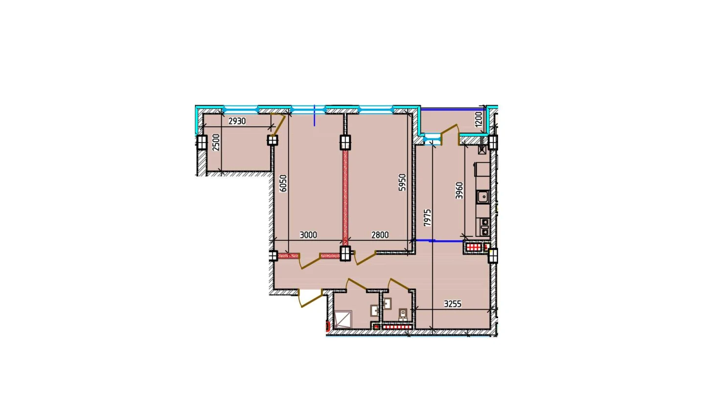 3-xonali xonadon 83.5 m²  6/9 qavat | Aero Town Turar-joy majmuasi