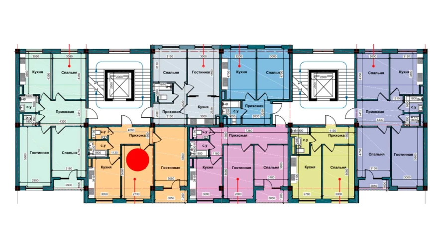 2-комнатная квартира 53.7 м²  2/2 этаж