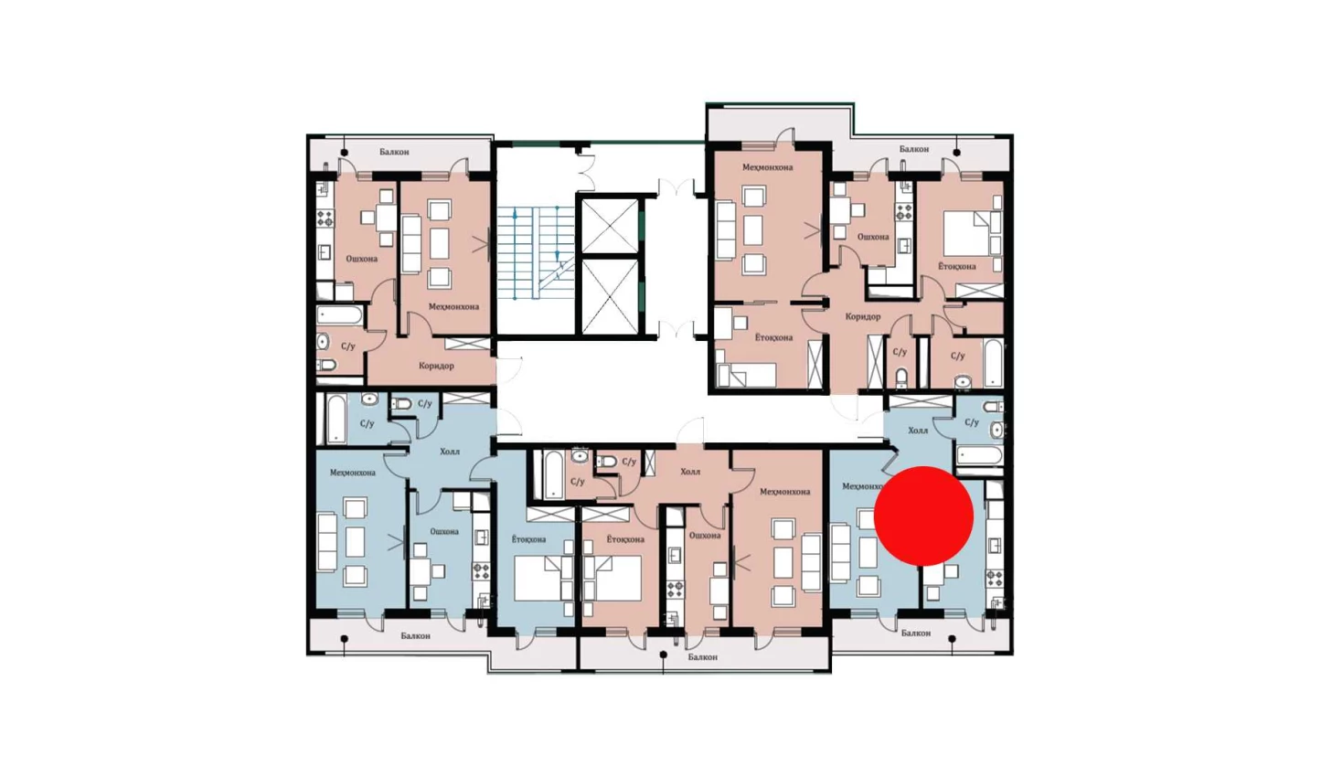 1-комнатная квартира 38.6 м²  12/12 этаж