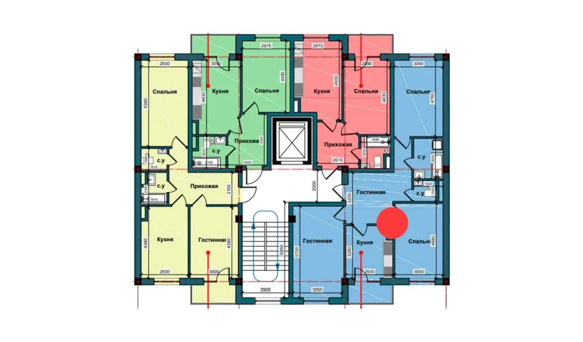 3-комнатная квартира 83 м²  4/9 этаж | Жилой комплекс NUR BARAKA