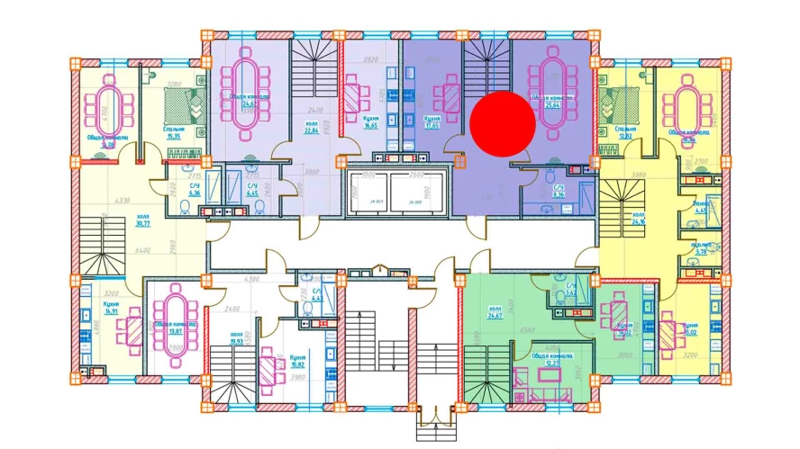 1-комнатная квартира 74.88 м²  1/1 этаж