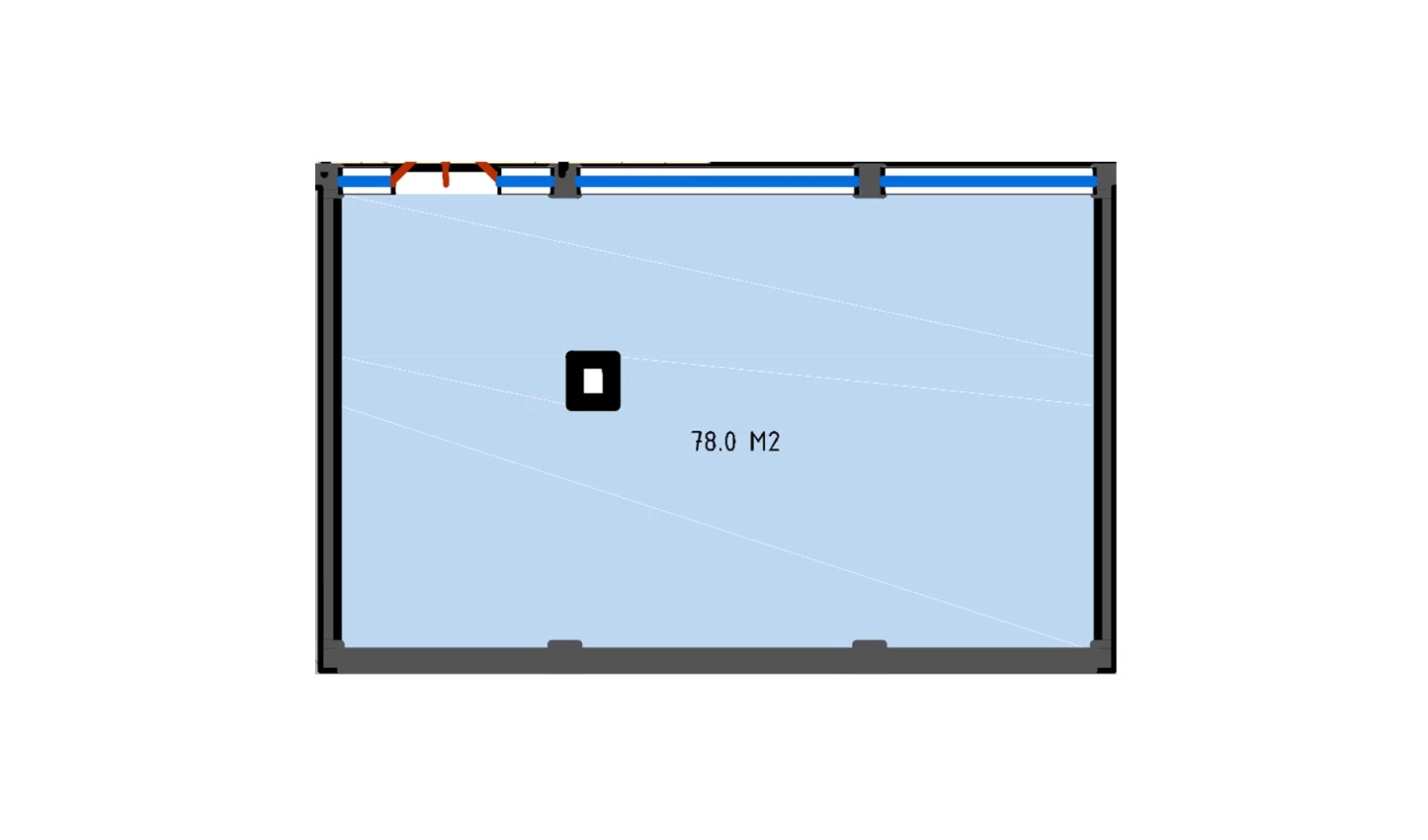 1-xonali xonadon 78 m²  2/2 qavat