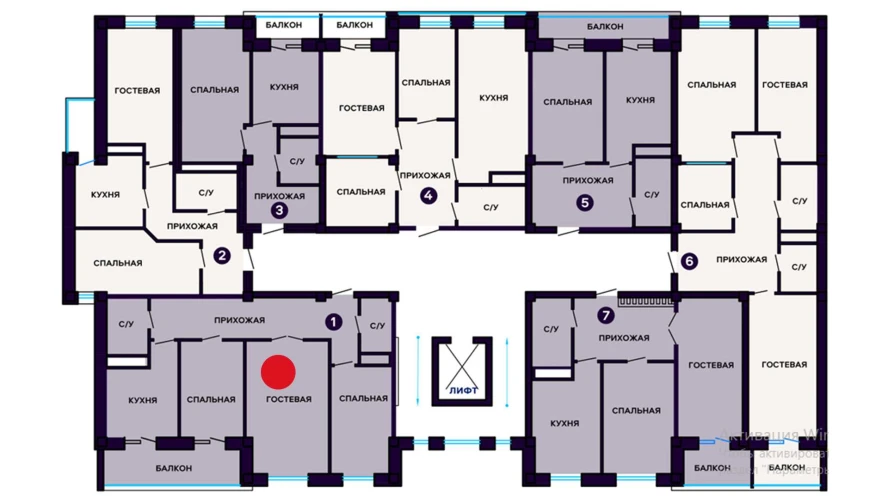 3-xonali xonadon 81 m²  3/10 qavat | ORIFON Turar-joy majmuasi