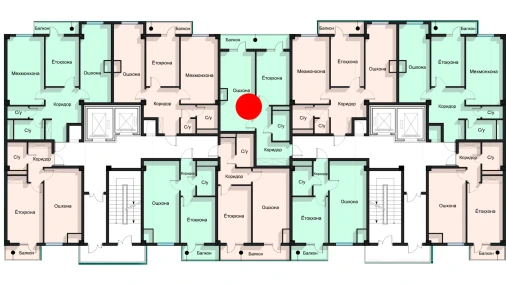 1-xonali xonadon 53.14 m²  12/12 qavat | SPUTNIK AVENUE Turar-joy majmuasi